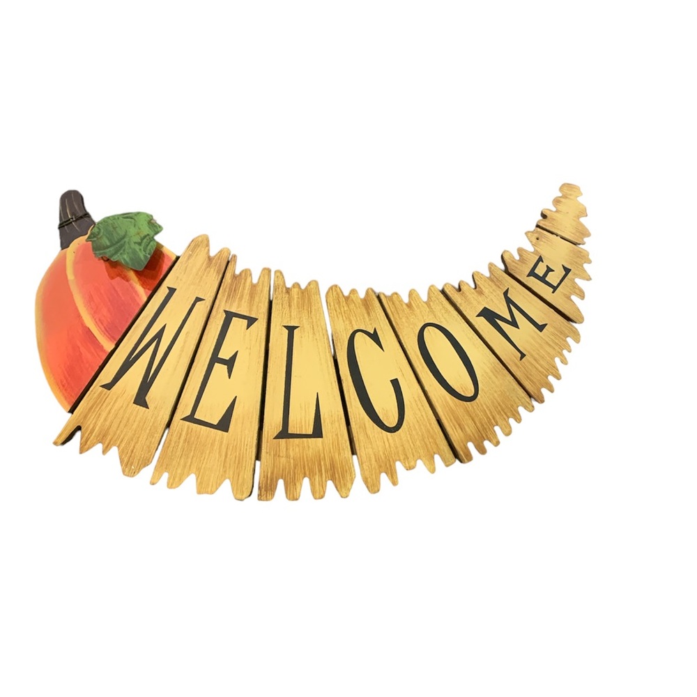 New Fall Pumpkin‎ Welcome Wood Sign
